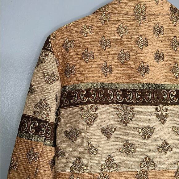 Courtenay Vintage Tapestry Blazer Paisley Embroidery Brown/Tan Size 14 - Picture 6 of 7